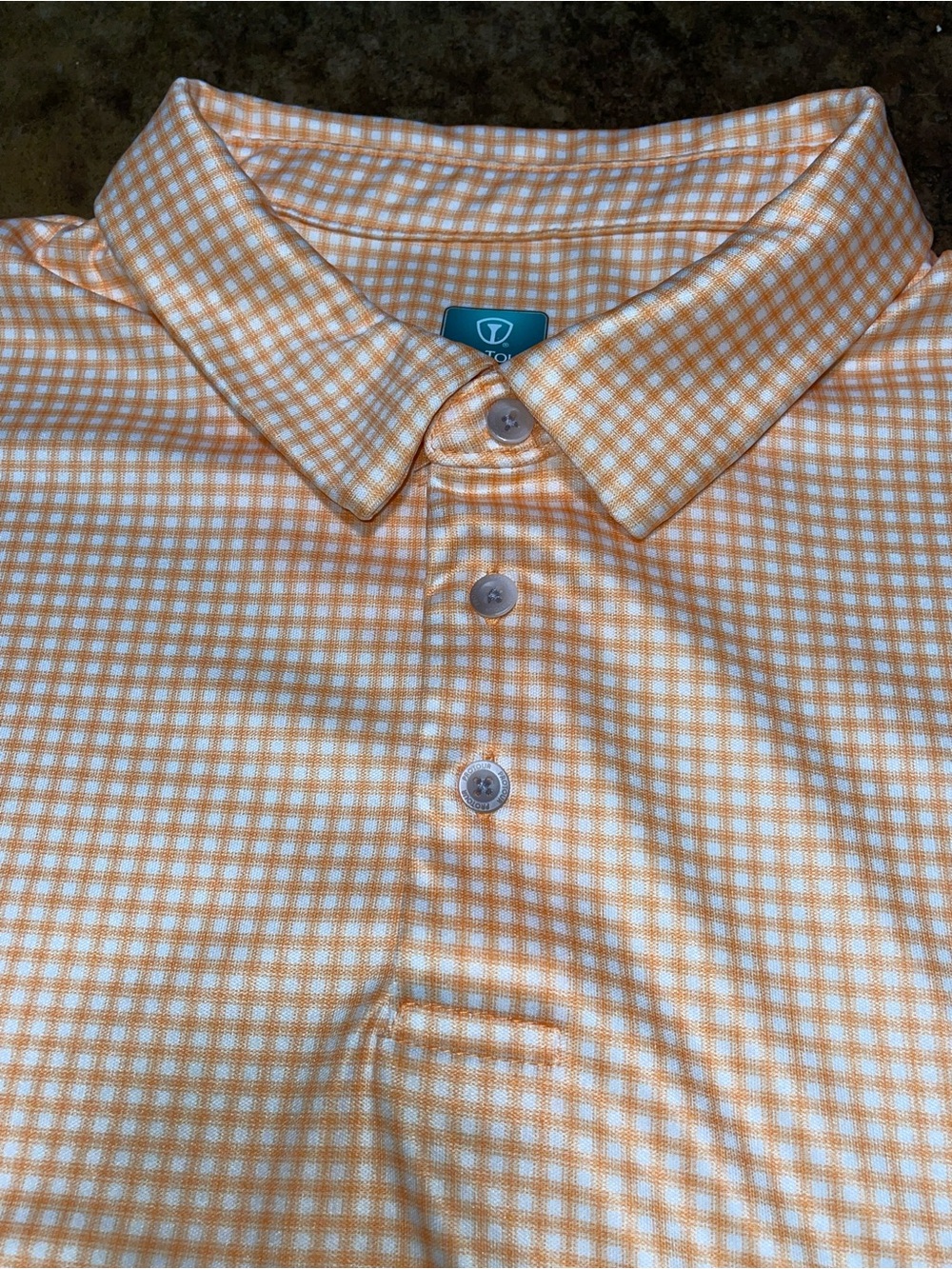 Men's Pro Tour Performance Polo in Orange & White Checkered